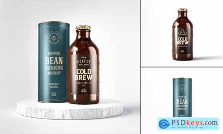Cold Brew Coffee Bottle Label Mockups