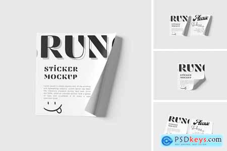 Square Sticker Mockups