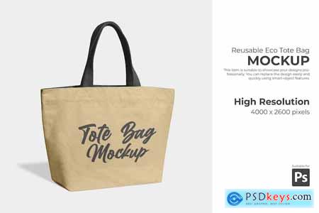 PSD Reusable Eco Tote Bag Mockup