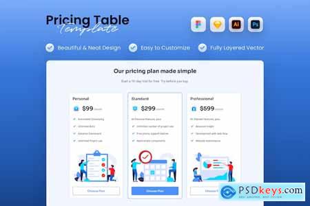 Pricing Table Comparison UI Component
