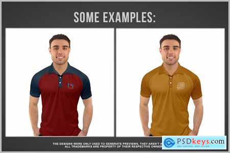 Polo Raglan T-Shirt Mockup