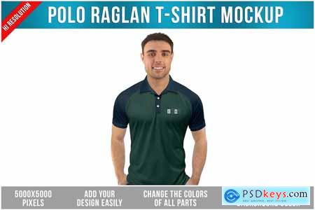 Polo Raglan T-Shirt Mockup
