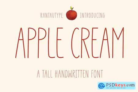 Apple Cream A Tall Handwritten font