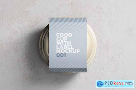 Food Cup With Label Mockup 001