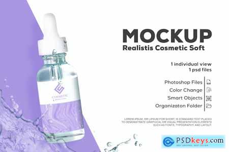Cosmetic Bottle and Box Mockup XQTVDPN
