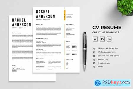 Minimalist CV Resume Template Vol. 28