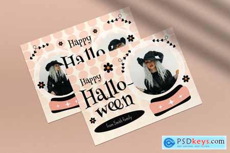 Pink Halloween Greeting Card Photobooth