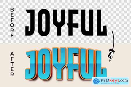 Joyful Text Effect 3D Style