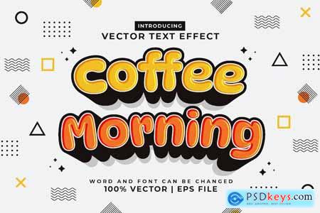 Coffee Morning Vector Editable Text Effect