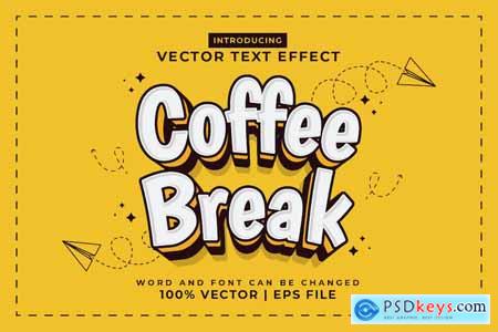 Coffee Break Vector Editable Text Effect