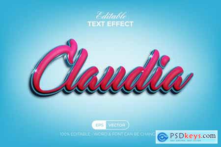 Claudia 3D Text Effect Style