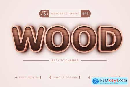 Wood Stroke - Editable Text Effect, Font Style