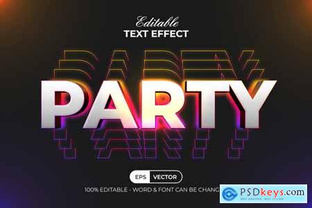 Party Text Effect Colorful Light Style