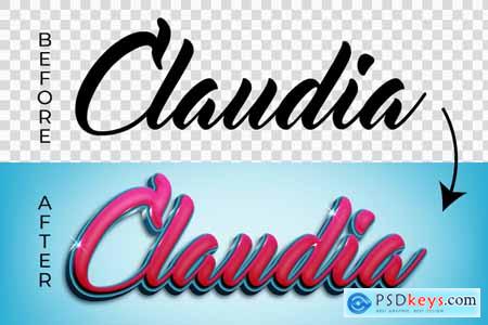 Claudia 3D Text Effect Style