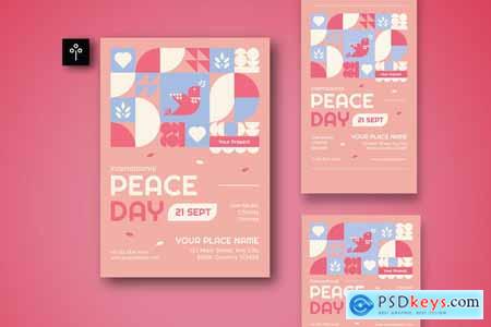 Geometric International Peace Day Flyer Set 002