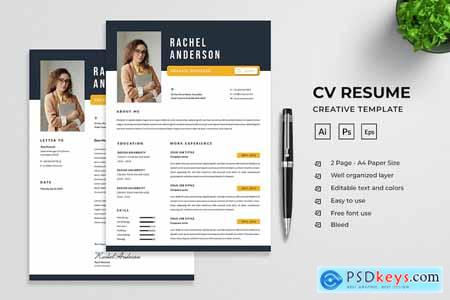 Minimalist CV Resume Template Vol33