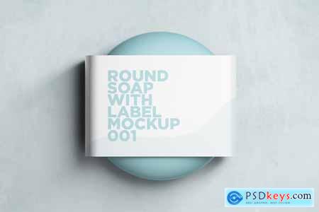 Round Soap With Label Mockup 001