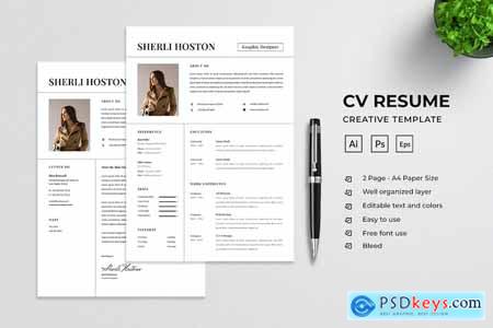 Minimalist CV Resume Template Vol. 14