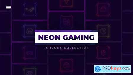 Neon Gaming Icons 46467925