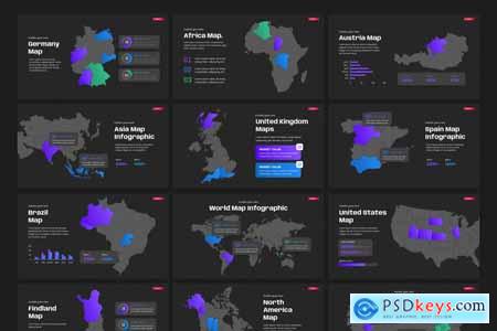 Maps Infographic Gradient PowerPoint Template