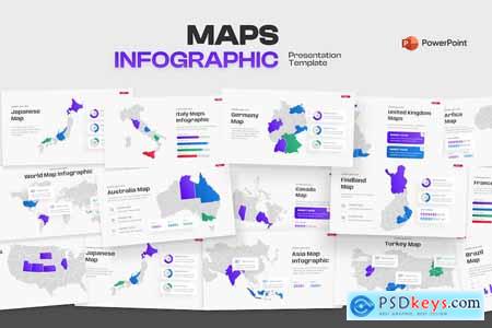 Maps Infographic Gradient PowerPoint Template