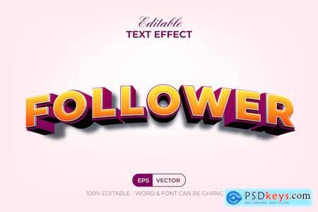 Follower 3D Text Effect Syle