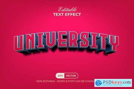 University 3D Text Effect Curved Style