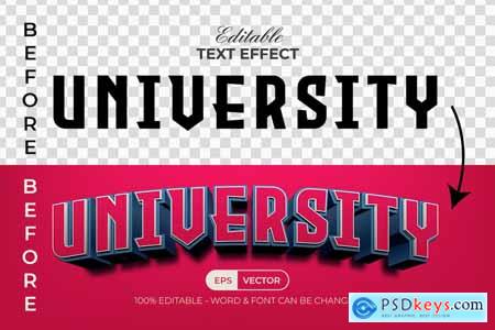 University 3D Text Effect Curved Style