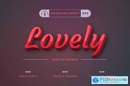Lovely - Editable Text Effect, Font Style