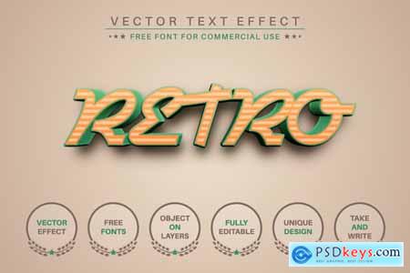 Stylish Retro - Editable Text Effect, Font Style