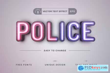 Police - Editable Text Effect, Font Style