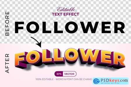 Follower 3D Text Effect Syle