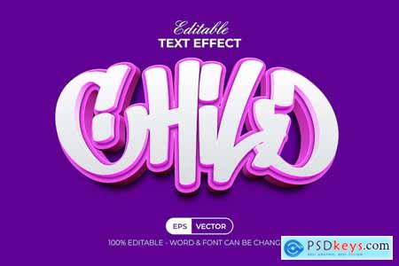 Child 3D Pink Text Effect Style