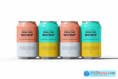 High-quality drink soda can mockup for branding