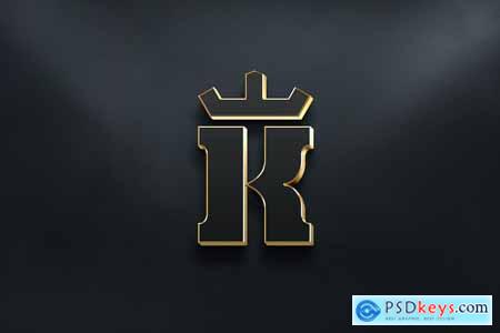 Black Gold 3D Logo Mockup