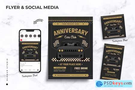 Car Club Anniversary Flyer & Instagram