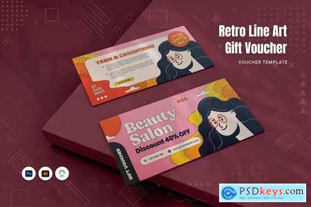 Retro Line Art Gift Voucher