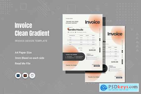 Clean Gradient Invoice