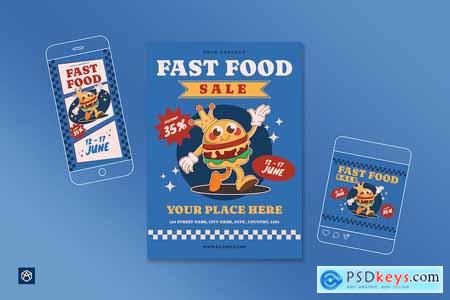 Retro Fast food Flyer Set