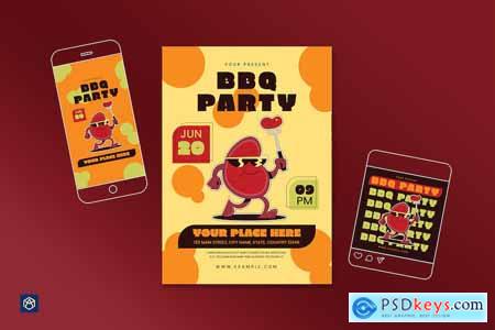 Bbq Party flyer set