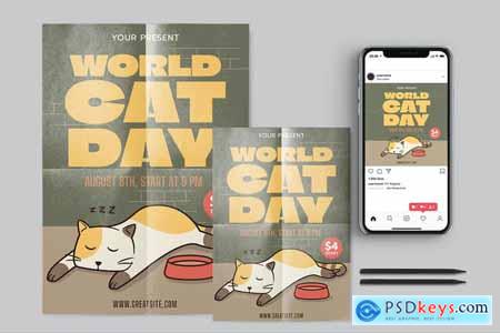Cat Day - Flyer Template Set