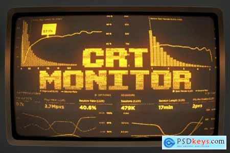 CRT Machine - Amber Yellow Monitor Effect
