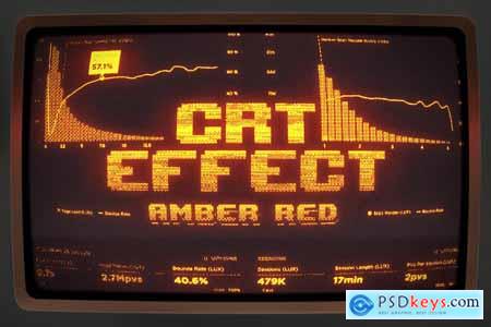 CRT Machine - Amber Red Monitor Effect