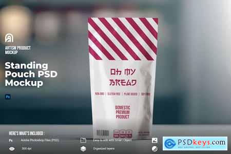 Standing Pouch PSD Mockup
