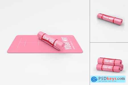 Rolled Yoga Mats PSD Mockups Collection