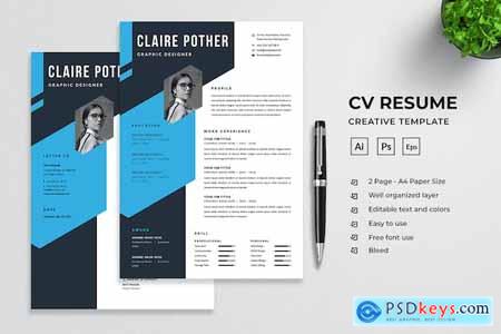 Minimalist CV Resume Template Vol. 48