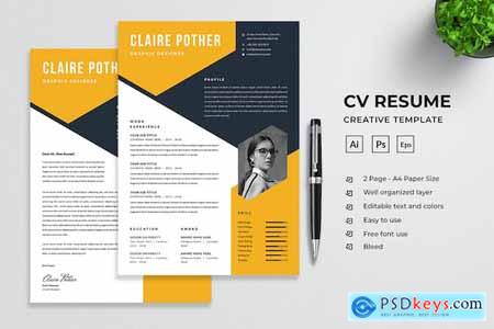 Minimalist CV Resume Template Vol. 49