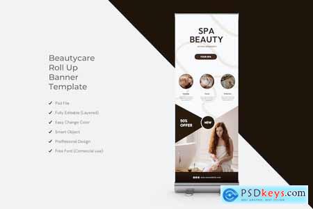 Beauty Care Roll Up Banner Template Design