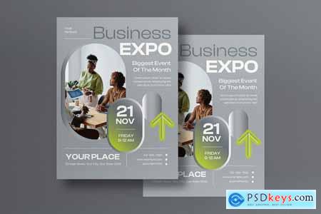 Grey Minimalist Business Expo Flyer
