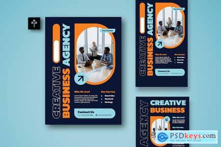 Blue Creative Business Agency Flyer Set 003